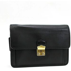 COACHLeather black  men's bag with  second clutch handle