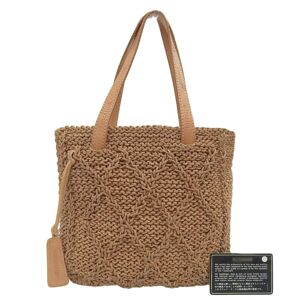 Chanel knitted bag handbag leather camel with sticker No. 6