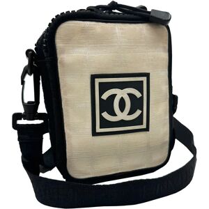 Chanel Sports Line Coco Mark Shoulder Bag Pochette Waist Pouch Nylon Black Beige A22059 Women's Men's