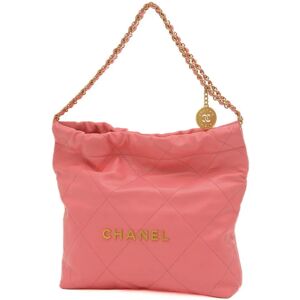 Chanel 22 Small Chain Shoulder Bag Calfskin Pink AS3260