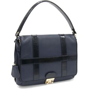 J&M DAVIDSON Handbag Navy Black Leather One Hand Bicolor Ladies