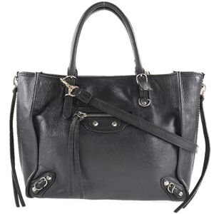 Balenciaga Mini Paper 2WAY Shoulder 305572 Calf Black Ladies Handbag