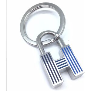 Hermes H Cadena Quiz Keychain Metal Camaille Blue Men Women Unisex