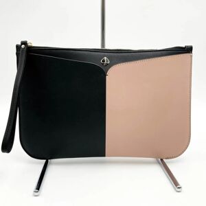 KATE SPADE Clutch Bag Pouch Black Pink Bicolor Leather Ladies Fashion USED