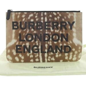 Burberry London  LONDON Leopard Clutch Bag Pouch Brown