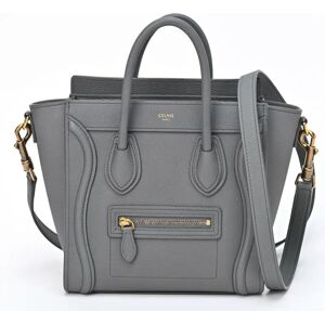 Celine Luggage Nano Handbag 18924 Baby Drummed Calfskin Gray