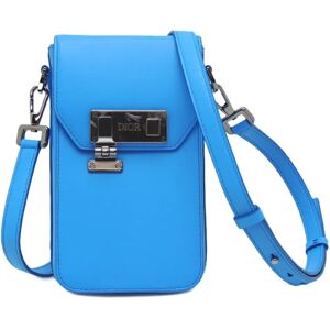 Christian Dior Dior Phone Pouch Women's Shoulder Bag Leather Blue