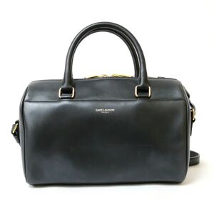 YSL SAINT LAURENT shoulder bag handbag baby duffle black ladies leather
