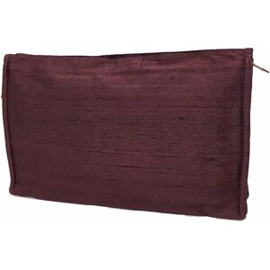 Hermes Clutch Bag Second Pouch Silk Wine Red Bordeaux Men's Women's Back aq7878