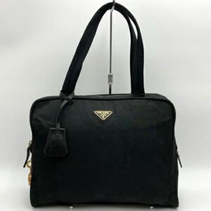 Prada handbag tote bag nylon black ladies men's fashion