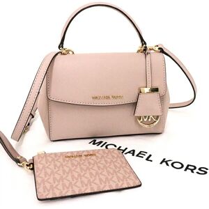 Michael Kors AVA Crossbody Small 2way Bag Coin Case Set Soft Pink Valley