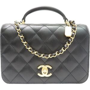 Chanel Small Flap Bag AS4286B Handbag Shoulder Black/G Hardware Glendo Calfskin & Lambskin Women's