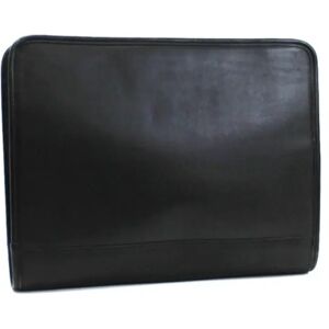 COACH Old Clutch Bag Document Case Tablet Leather Black  Ladies