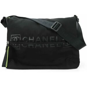 Chanel Sports Line Shoulder Bag Yellow Mesh No. 9 Rubber Nylon Men's Women's Unisex shoulder bag black