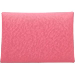 Hermes Calvi Duo Coin Case Leather Pink 083815