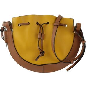 Loewe Horseshoe Small Shoulder Bag A826303X03 Calf Leather Yellow Brown Drawstring Pochette