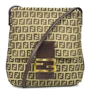 Fendi Crossbody Shoulder Bag Zucchino Canvas/Leather Brown Ladies