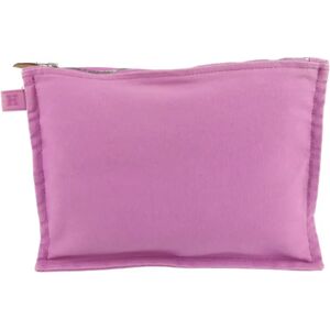 Hermes Bora Pouch MM Cotton Canvas Purple Silver Hardware Clutch Bag Makeup Second