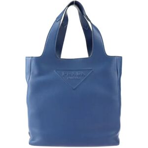 Prada VITELLO DAINO tote bag 2VG092 leather blue Vitello