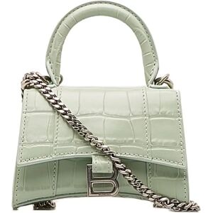 Balenciaga Hourglass Handbag Shoulder Bag 664676 Light Green Leather Women's