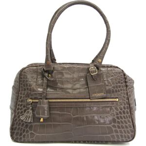 J&M DAVIDSON VIVI Women's Leather Handbag Gray Brown