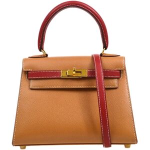 Hermes * 1994 MINI KELLY 20 SELLIER Courchevel Natural Rouge Vif 23860