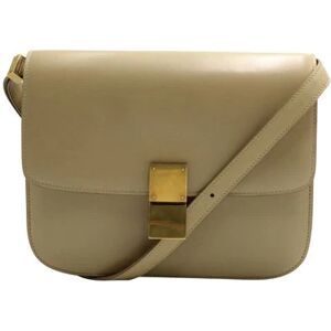 Celine Beige Medium Classic Box Crossbody Bag, BEIGE