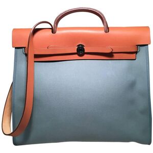 Hermes Blue Canvas Toile Herbag Tote