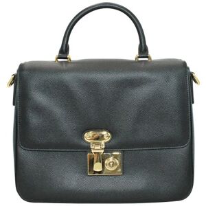 Dolce&Gabbana Miss Linda Saffiano Tote, BLACK