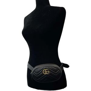 Gucci - Excellent P1: Accessories Black GG Chevron Leather Belt Bag