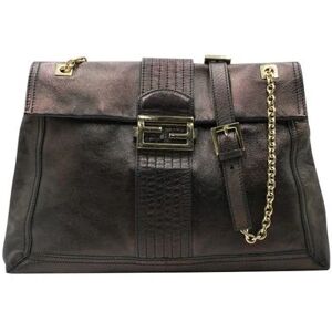 Fendi Maxi Baquette In Metallic Bronze With Gold Hardware, BRONZE