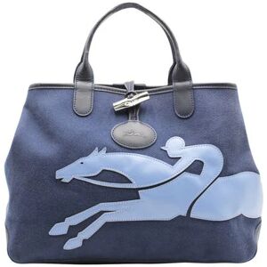 LONGCHAMP Roseau Fleuri Reversible Canvas Tote, BLUE