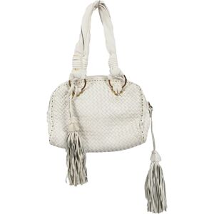 Vintage PAOLA DEL LUNGO Paola Del Lungo Woven Leather Bag with Fringe