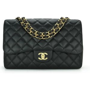 Chanel Single Flap Jumbo Black Caviar Gold Hardware 2010