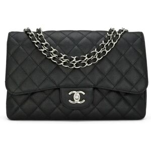 Chanel Single Flap Jumbo Black Caviar Silver Hardware 2010