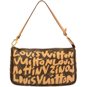 LOUIS VUITTON 2001 Made Graffiti Pochette Accessories Brown/Orange