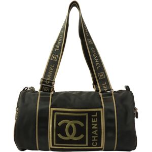 Chanel Around 2006 Made Sports Line Nylon Boston Bag Khaki/Black