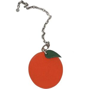 Hermes Keychain in Orange Leather