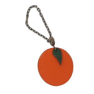 Hermes Keychain in Orange Leather