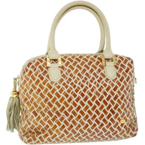 Bally Hand Bag Leather Beige Auth bs7622