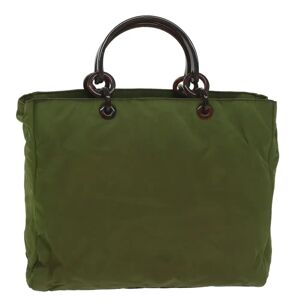 Prada Hand Bag Nylon Green Auth bs8992