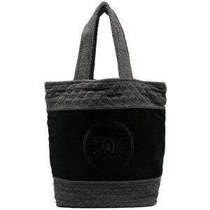 Chanel Terry Cloth Tote, Black & GreyThis item has been used and may have some minor flaws. Before purchasing, please refer to the images for the exact condition of the item.