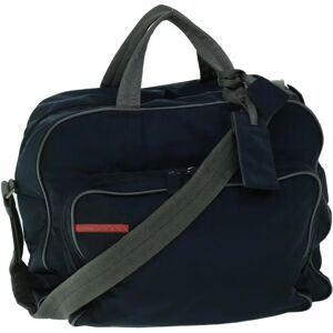 Prada Sports Boston Bag Nylon 2way Navy Red Auth ep1613