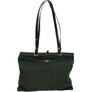 Prada Tote Bag Nylon Green Auth fm2770