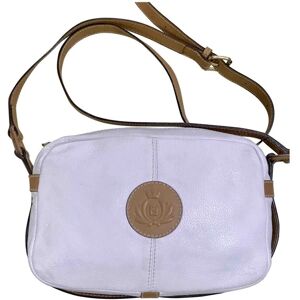 Fendi Vintage white and brown leather shoulder bag