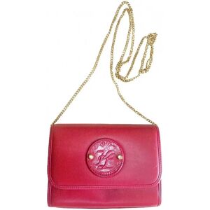 KARL LAGERFELD Vintage mini red clutch shoulder bag with round logo motif