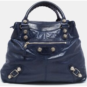 Balenciaga Marine Leather GSH Brief Tote, Blue