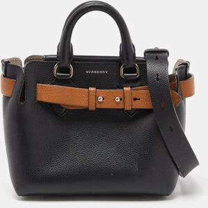 Burberry Black/Tan Leather Baby Marais Belt Tote