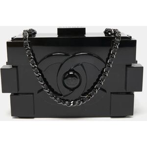 Chanel Black Plexiglass Boy Brick Lego Clutch