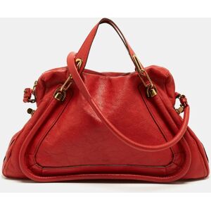 Chloe' Brick Red Leather Large Paraty Shoulder Bag